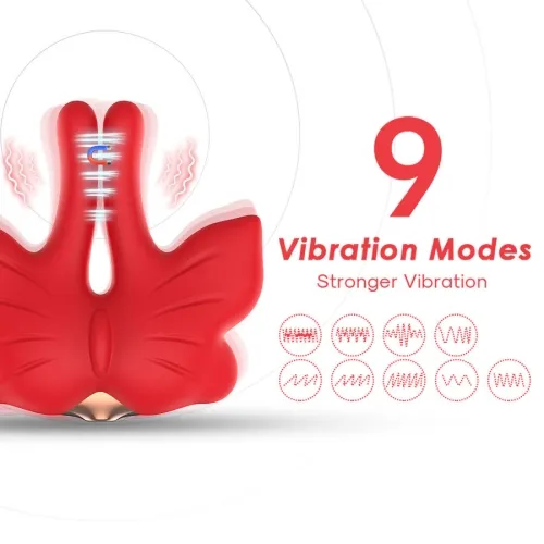 Armony - Magnetic Nipple Clamps With Vibration Butterfly Shape Red