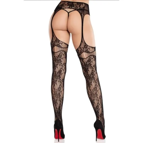 Spitzenstrümpfe Mit Strumpfbändern Schwarz – Leg Avenue