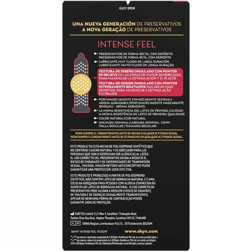 SKYN - KONDOM MIT INTENSIVEM GEFÜHL UND STRUKTURIERTEM WELLENDESIGN, 10 EINHEITEN