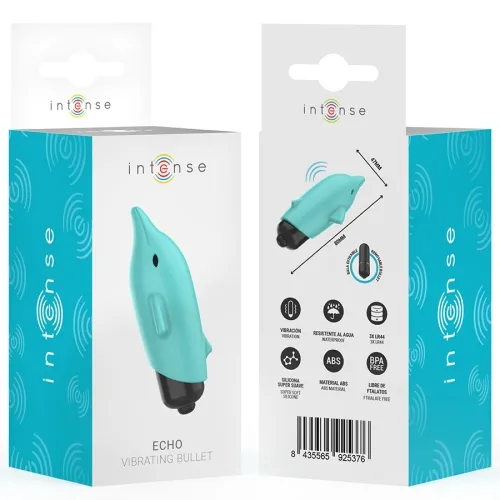 Echo Vibrating Bullet Dolphin Blue 8 x 4.7cm – Intense