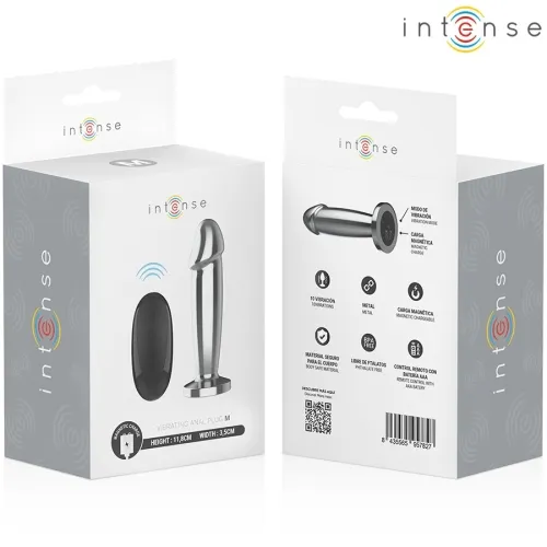 Anal Plug 10 Modes Metal Dildo with Remote Control M – Intense