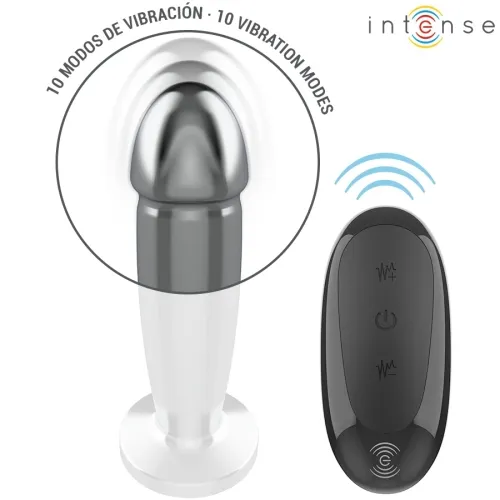 Anal Plug 10 Modes Metal Dildo with Remote Control M – Intense