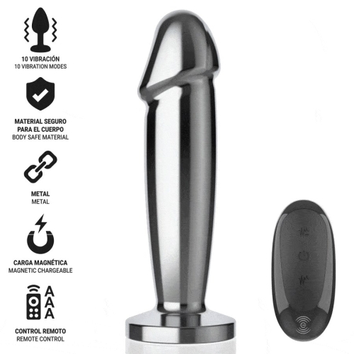 INTENSE - ANAL PLUG 10 VIBRATIONEN METALLDILDO MIT FERNBEDIENUNG S