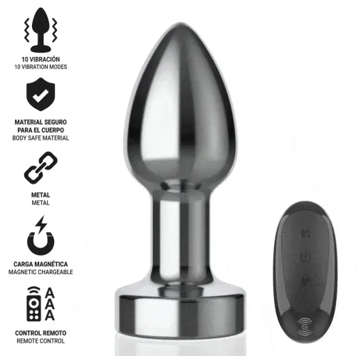 Anal Plug 10 Modi Metall Mit Fernbedienung S – Intense