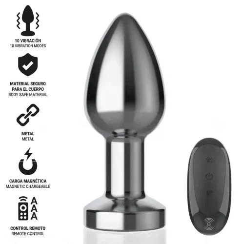Anal Plug 10 Modi Metall Mit Fernbedienung M – Intense