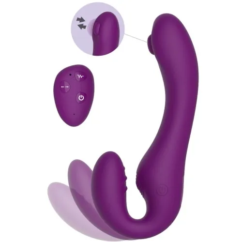 Xocoon - 2 In 1 Strapless Strap-On Vibrator Purple