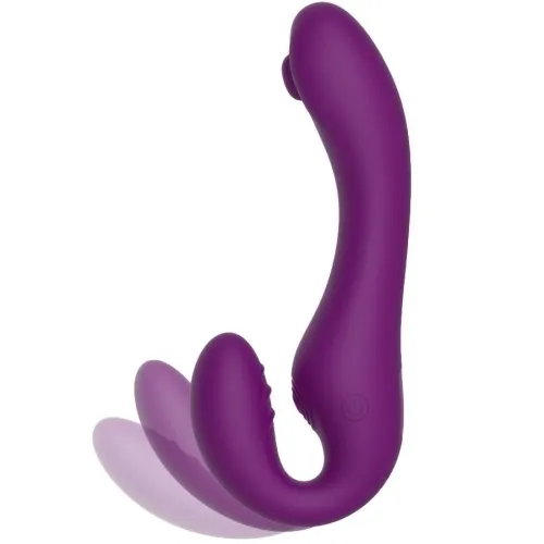 Xocoon - 2 In 1 Strapless Strap-On Vibrator Purple