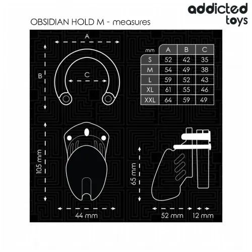 Obsidian Hold penis cage M – Addicted Toys Locked