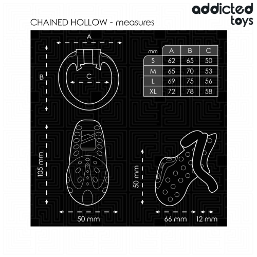 ADDICTED TOYS LOCKED - ANGEKETTETER HOHLPENISKÄFIG 10,5 CM
