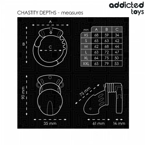 Chastity Depths penis cage 7.5cm – Addicted Toys Locked