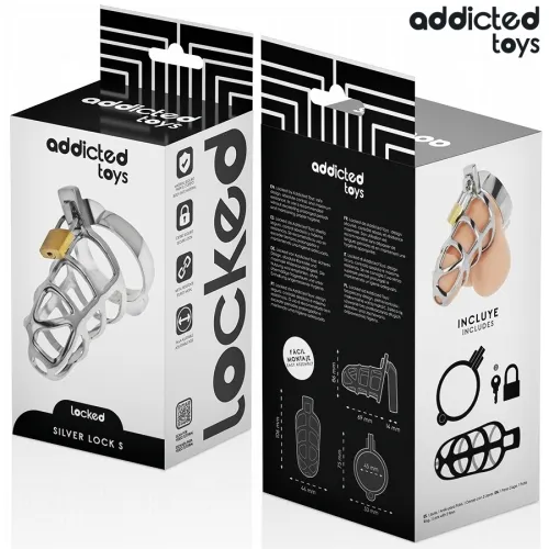 Silberner Peniskäfig Aus Metall Grösse S – Addicted Toys Locked
