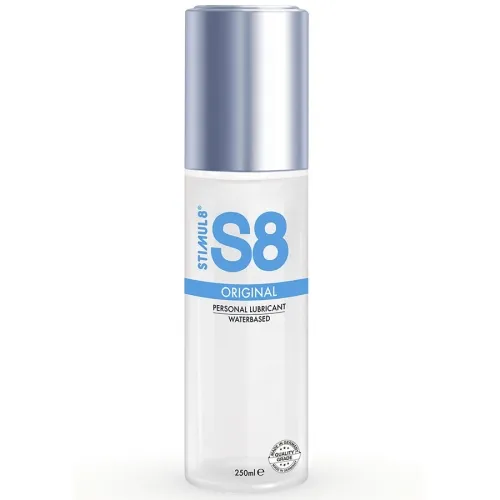 Bottle of S8 Original water-based lubricant, 250 ml, with silver cap.