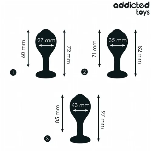 Set of 3 anal plug with jewel – Addicted Toys
