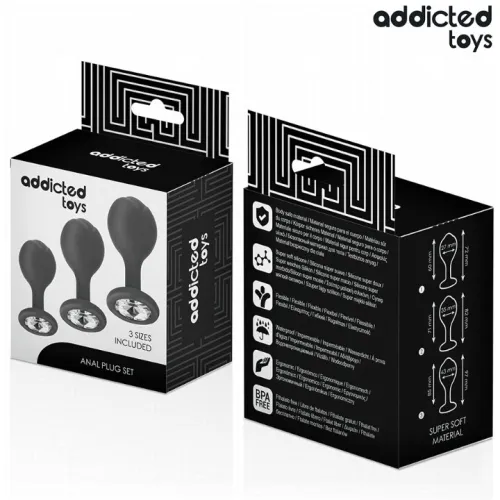 Set of 3 anal plug with jewel – Addicted Toys