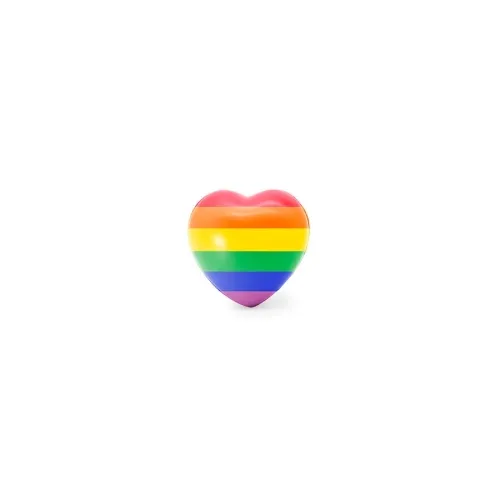 Heart in rainbow colors on a white background.