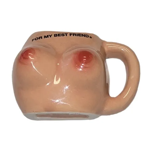Becher in Form eines nackten Oberkörpers mit der Aufschrift "For My Best Friend".