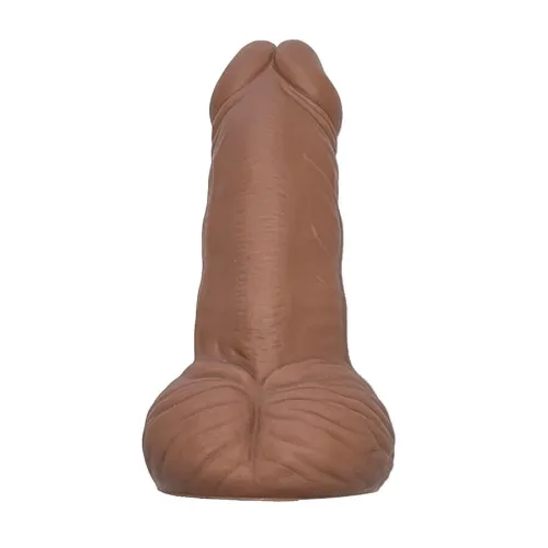 Ein brauner Hundespielzeug-Kauknochen in Form eines Penis.