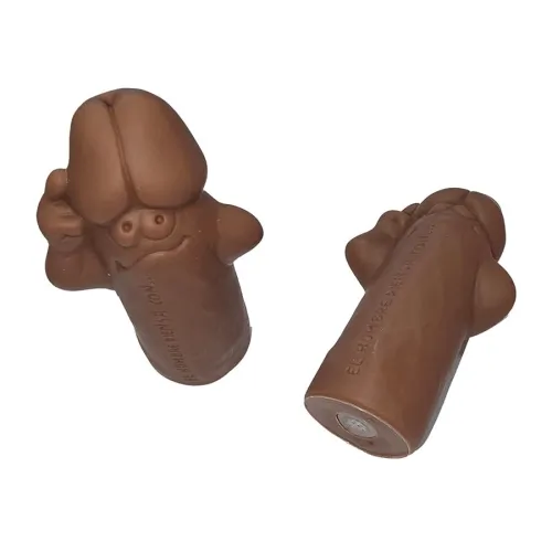 Zwei braune, fingerförmige Figuren mit Gesichtern und erhobenen Daumen, eine stehend, die andere liegend.