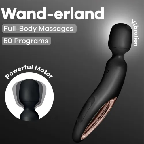 Wand Erland Vibrating Massager Black – Satisfyer