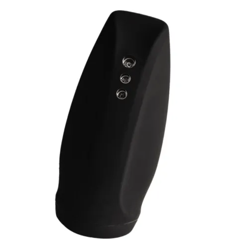 Black, elongated device with three silver buttons on the front.