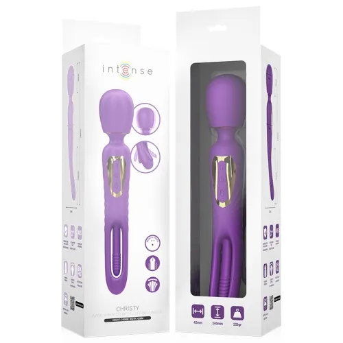 Christy Vibrating Wand with Snapping Tongue – Intense