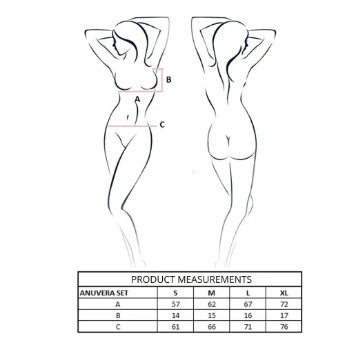Anuvera Bra + String Set Black L/Xl – passion