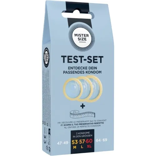 Test Set - 3 Kondome - Verschiedene Größen + Massband – Mister Size