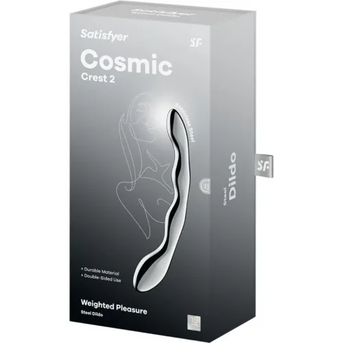 SATISFYER - COSMIC CREST 2 DOUBLE DILDO MADE OF STAINLESS STEEL