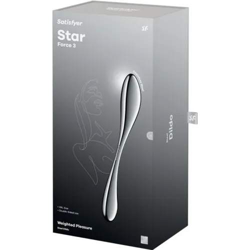 SATISFYER - STAR FORCE 3 STAINLESS STEEL DOUBLE DILDO