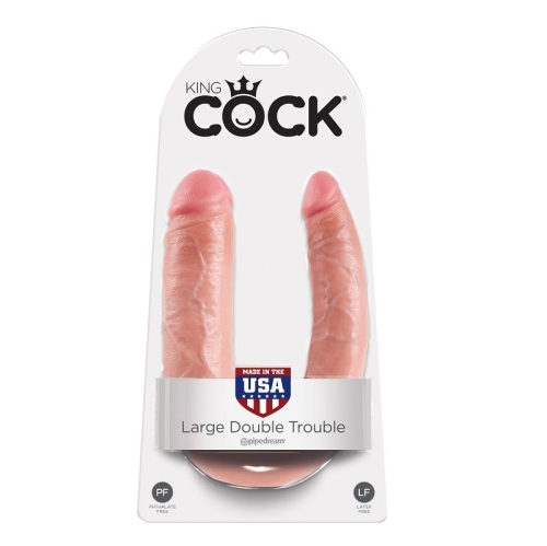 Large Double Trouble Dildo Fleischfarben | King Cock