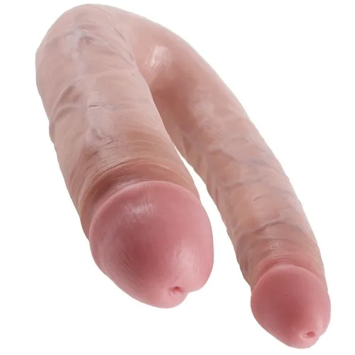 Large Double Trouble Dildo Fleischfarben – King Cock
