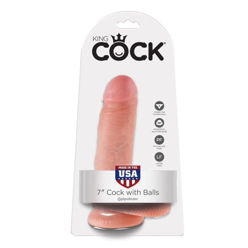 7" Dildo Mit Bällen Flesh 17,8cm | King Cock