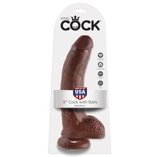 9" Dildo Mit Eiern Braun 22,9cm – King Cock
