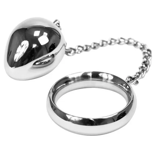 Cockring 50mm + Chain with Metal Ball – Metal Hard
