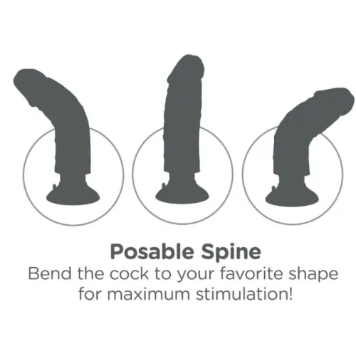 23cm Vibrierender Cock Mit Hoden Schwarz – King Cock