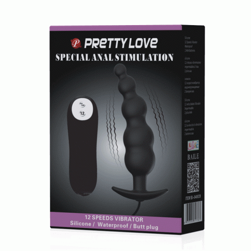 Silikon Analplug Extrastimulierend 12 Vibrationsmodi Schwarz | Pretty Love