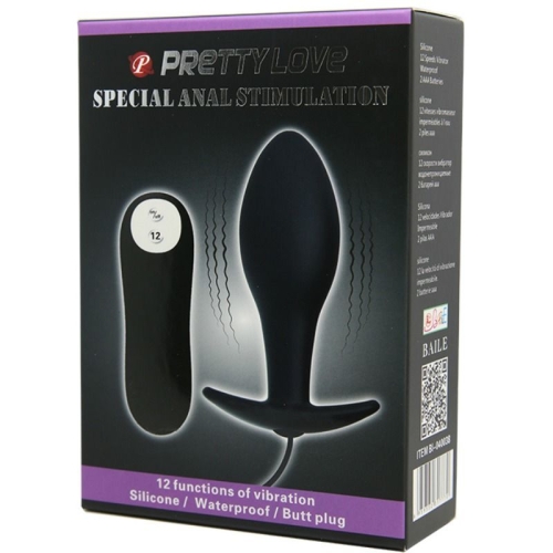 Silikon Anal Plug 12 Modi Vibration Schwarz | Pretty Love
