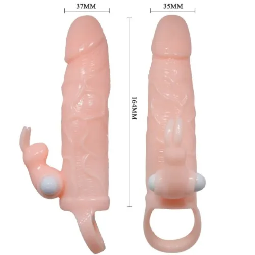 Brave Man Penishülle Mit Rabbit Vibrator 16.5cm Natural