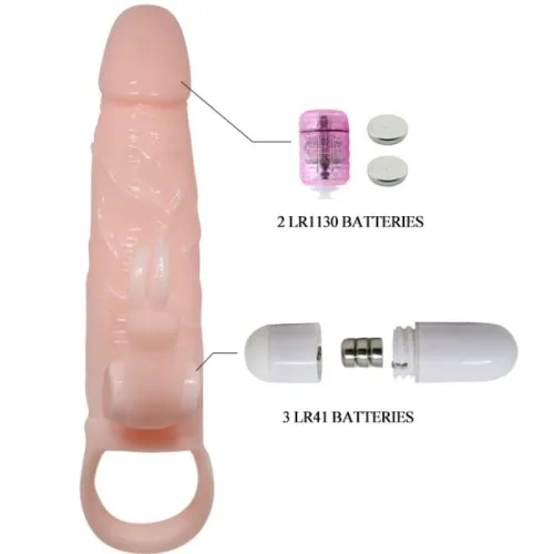 Brave Man Penishülle Mit Rabbit Vibrator 16.5cm Natural