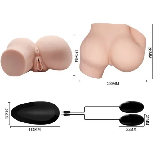 Realistic anus and vagina with vibration for double the pleasure