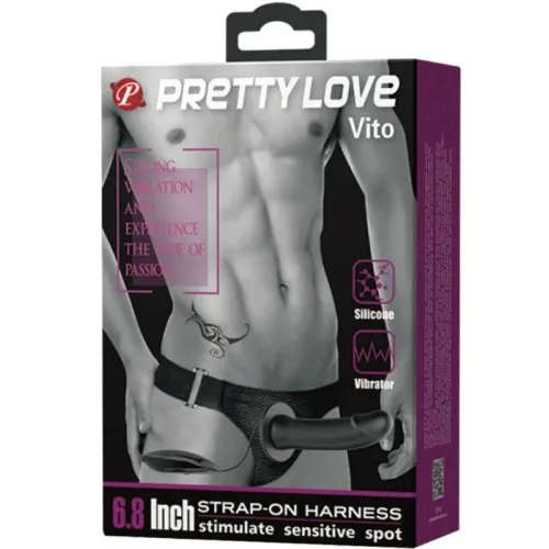 Vito Strap On Mit Dildo Hueco Y Vibration 17.3cm – Pretty Love