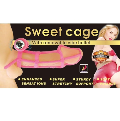 Sweet 10 Ritmos Funda Y Anillo Silikon Para El Pene Rosa.