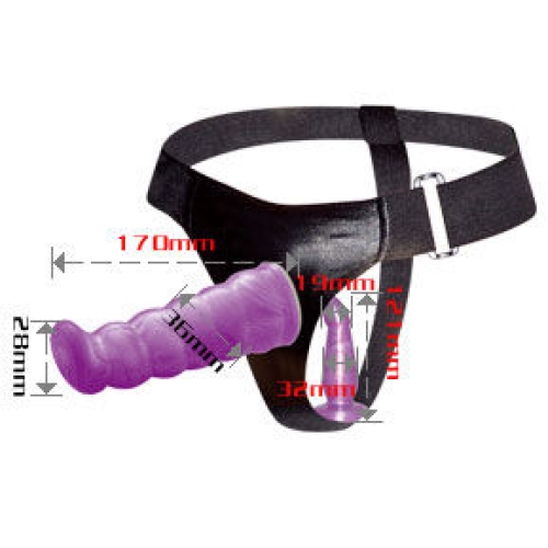 Geschirr Für Frauen Fliederfarbener Strap On 17cm