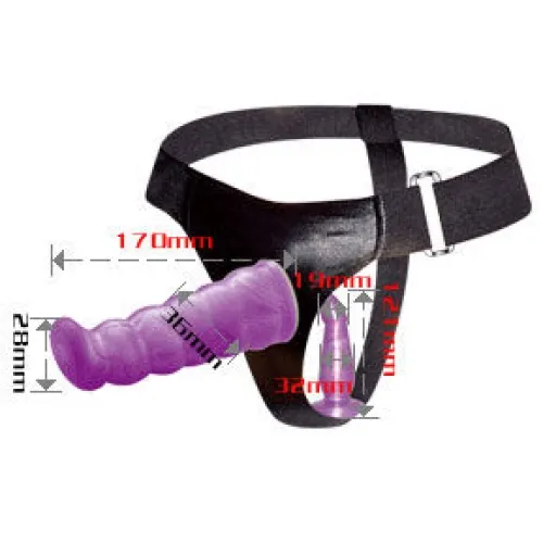 Geschirr Für Frauen Fliederfarbener Strap On 17cm