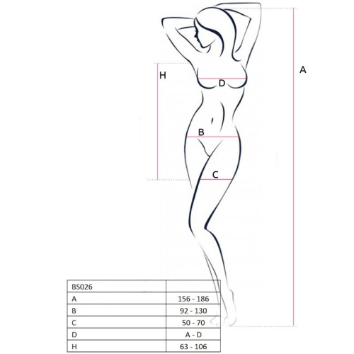 Bs026 Bodystocking Dress Style Weiss OneSize | Passion