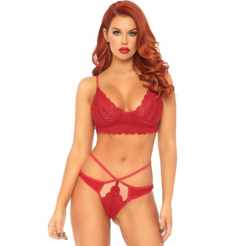 2-Teiliges Set Spitzen-Bralette Und String M/L | Leg Avenue