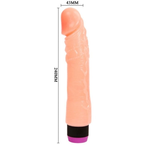 Realistischer Flexibler Vibrator Natur 24cm