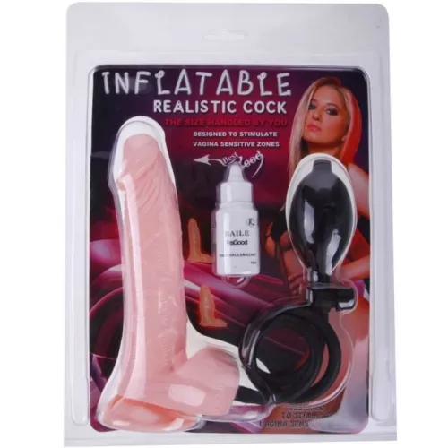 Realistischer Aufblasbarer Dildo Mit Saugnapf 19,3cm – Baile