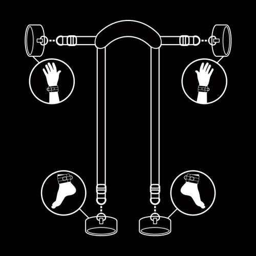 Positioniergeschirr Mit 4 Noprengefüttert Handschellen | Fetish Submissive
