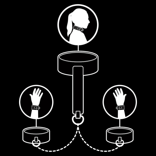 Halskette Und Handschellen Aus Veganem Leder | Fetish Submissive